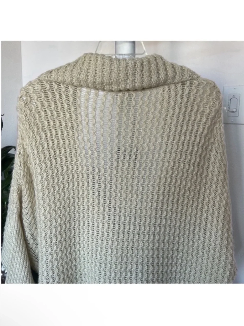POL Oversized Chunky Knit Long Sweater Cardigan Jacket Sz S Duster Ivory